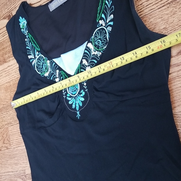 (S) Lynn Cantin Women's Beaded Sequin Design Midi Dress Evening Special Occasion - Picture 4 of 6